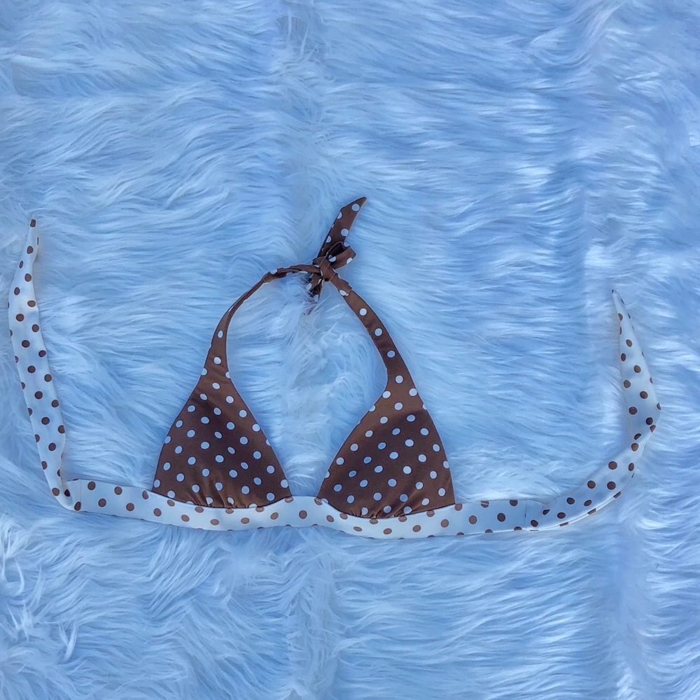 Victoria’s Secret Bikini Top Brown Cream Polkadot
